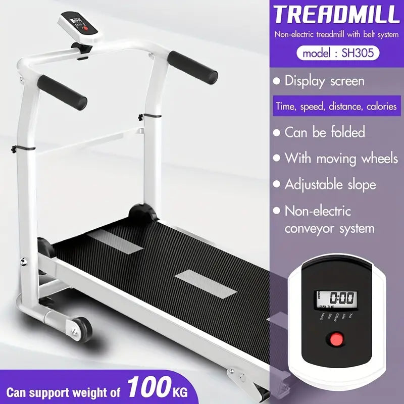 3-in-1 Foldable Treadmill – 300lb Capacity
