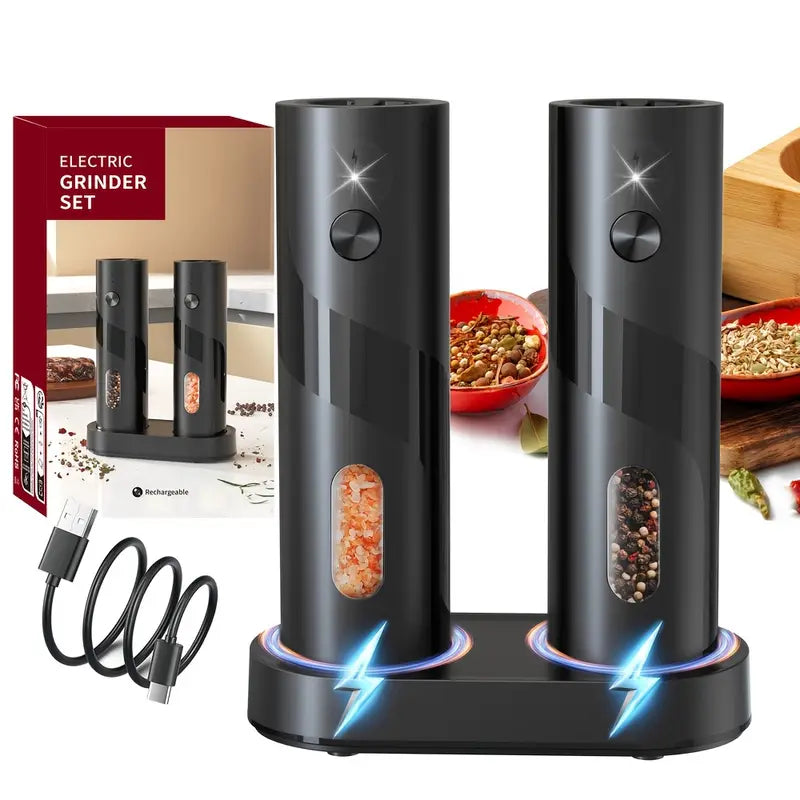 Rechargeable Electric Salt & Pepper Grinder Set
